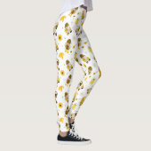Bumble Bee Sunflower Jaune Gnome Leggings (Droite)