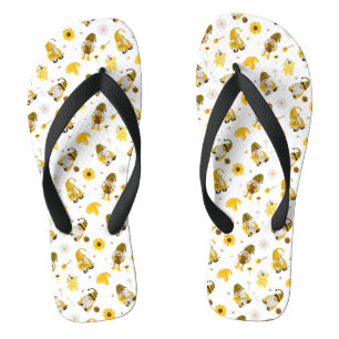 Bumble Bee Sunflower Yellow Gnome Teenslippers