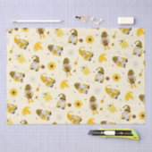 Bumble Bee Sunflower Yellow Gnome Tissue Paper Tissuepapier (Craft)