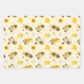 Bumble Bee Sunflower Yellow Gnome Wrapping Paper (Voorkant)