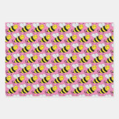 Bumble Bee Verschillend gekleurd Inpakpapier Vel (Voorkant 3)