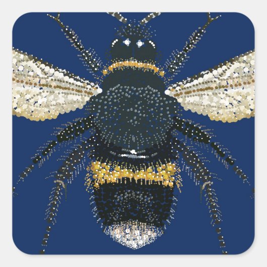 Bumble Bee Vierkante Sticker (Voorkant)