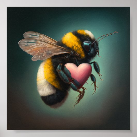 Bumble bee with Love, Value Poster Paper (Matte) (Voorkant)