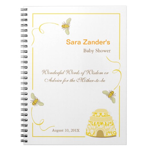 Bumble Bee | Woorden van Advice Baby shower-lapto Notitieboek (Voorkant)