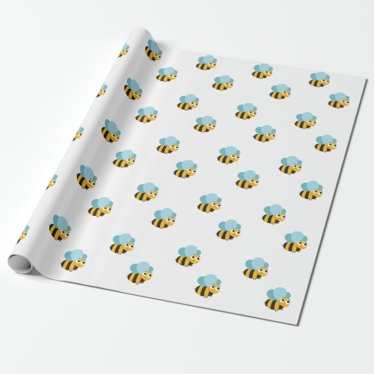 Bumble Bee Wrapping Paper Cadeaupapier (Uitgerold)