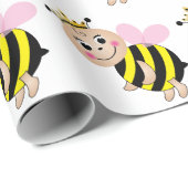 Bumble Bee Wrapping Papierroze Cadeaupapier (Rol Hoek)