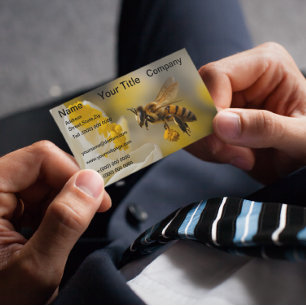 Bumble Bee Yellow Bloem Bijen allemaal bedekt met  Visitekaartje