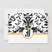 Bumble bee Yellow Damask-reactiekaart - RSVP Kaartje (Voorkant)