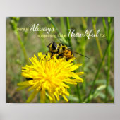 Bumble bee Yellow Dandelion Altijd bedankt Poster (Voorkant)