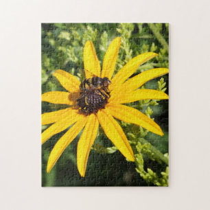 Bumble Bee Yellow Flower Foto Legpuzzel