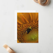 Bumble Bee & Zonnebloem Notitiekaartje (Voorkant / Achterkant in situ)