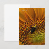 Bumble Bee & Zonnebloem Notitiekaartje (Voorkant / Achterkant)