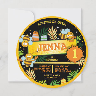 BUMBLE BEES Baby's eerste uitnodiging voor een ver