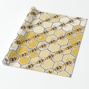 Bumble Bees Honeycomb Cadeaupapier