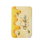 Bumble bees honingraat honingraat druppelmonogram badmat (Voorkant Verticaal)
