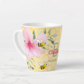 Bumble bees yellow honeycomb roze bossbaba latte mok (Linkerhoek)