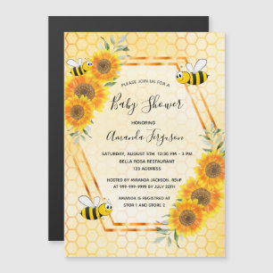 Bumble bei honeycomb baby shower magnetische uitnodiging