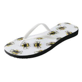 Bumble bei print - natuurlijke afdruk teenslippers
