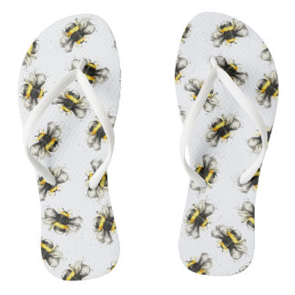 Bumble bei print - natuurlijke afdruk teenslippers