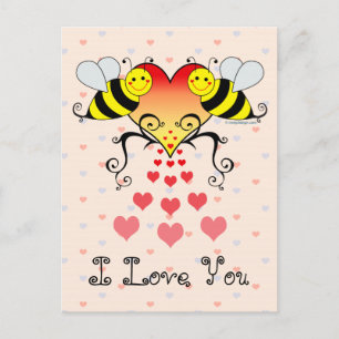Bumble bijen waar ik van hou briefkaart