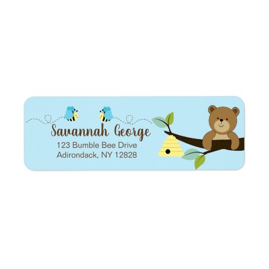 Bumble bleu abeille et Étiquettes de adresse d'our (Devant)