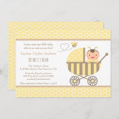 Bumble Bumble Bee Stroller Bébé Douche Invitations (Devant / Derrière)