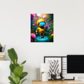 Bumble de robot | Digitaal Kunst Poster (Thuiskantoor)