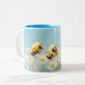 Bumble Fluffy Bees Mug à deux tons (Devant gauche)