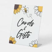 Bumble Honey Bee Kaarten en Geschenken Tafel Party Reclamebord Met Voetstuk (Voorkant)