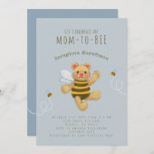 Bumble jaune mignon Bee Bear Invitation (Devant / Derrière)