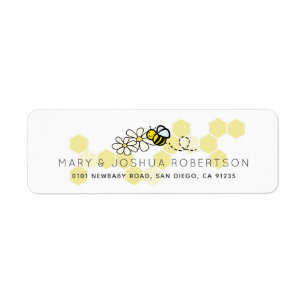 Bumble / Miel Bee & Daisy Étiquette de adresse bla