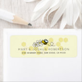 Bumble / Miel Bee & Daisy Jaune Étiquette de adres (En situation)