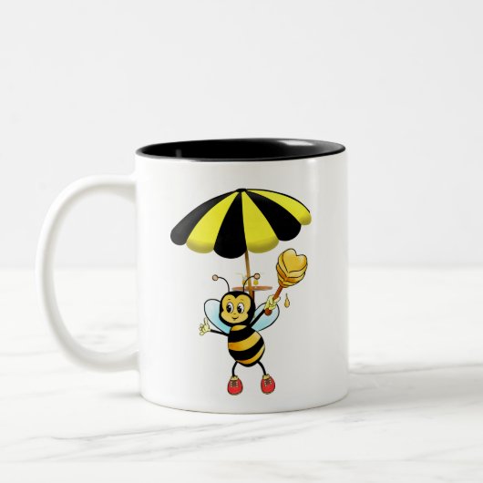 Bumble mignonne Bee Mug café à deux tons (Gauche)
