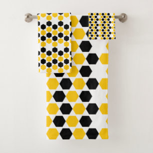 Bumble noir jaune géométrique hexagramme motif hex