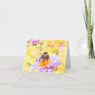 Bumblebebe Sur Carte de remerciements Fleur