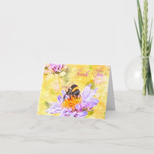 Bumblebebe Sur Carte de remerciements Fleur (Devant)
