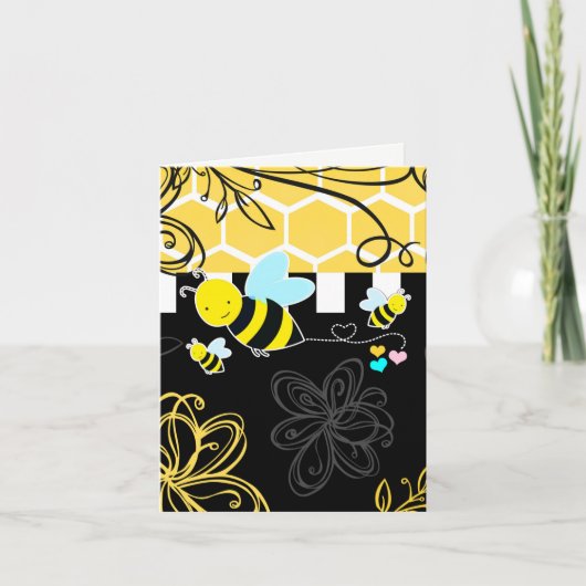 Bumblebee Baby shower de Merci noir et jaune (Devant)