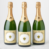Bumblebee baby shower sparkling wijnetiket (Flessen)