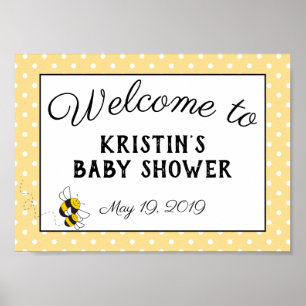 Bumblebee baby shower, welkom poster
