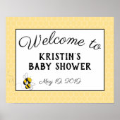 Bumblebee baby shower, welkom poster - groot (Voorkant)