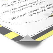 Bumblebee Baby shower Zeg geen Baby-spelcode Poster (Hoek)