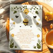 Bumblebee Bee Baby shower Carte de remerciements