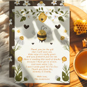 Bumblebee Bee Baby shower Carte de remerciements