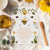 Bumblebee Bee Baby shower Carte de remerciements