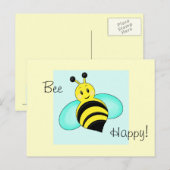 Bumblebee "Bee Happy"-Briefkaart Briefkaart (Voorkant / Achterkant)