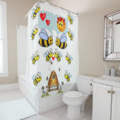 Bumblebee blanc jaune enfant douche rideau (En situation)