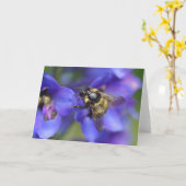 Bumblebee Close-up Kaart (Gele Bloem)