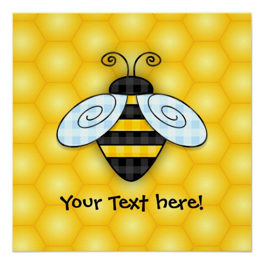 Bumblebee en Honeycomb-pictogram Perfect Poster (Voorkant)