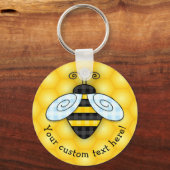 Bumblebee en Honeycomb-pictogram Sleutelhanger (Voorkant)