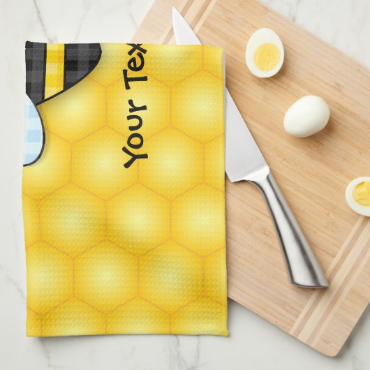 Bumblebee en Honeycomb-pictogram Theedoek (Quarter Fold)